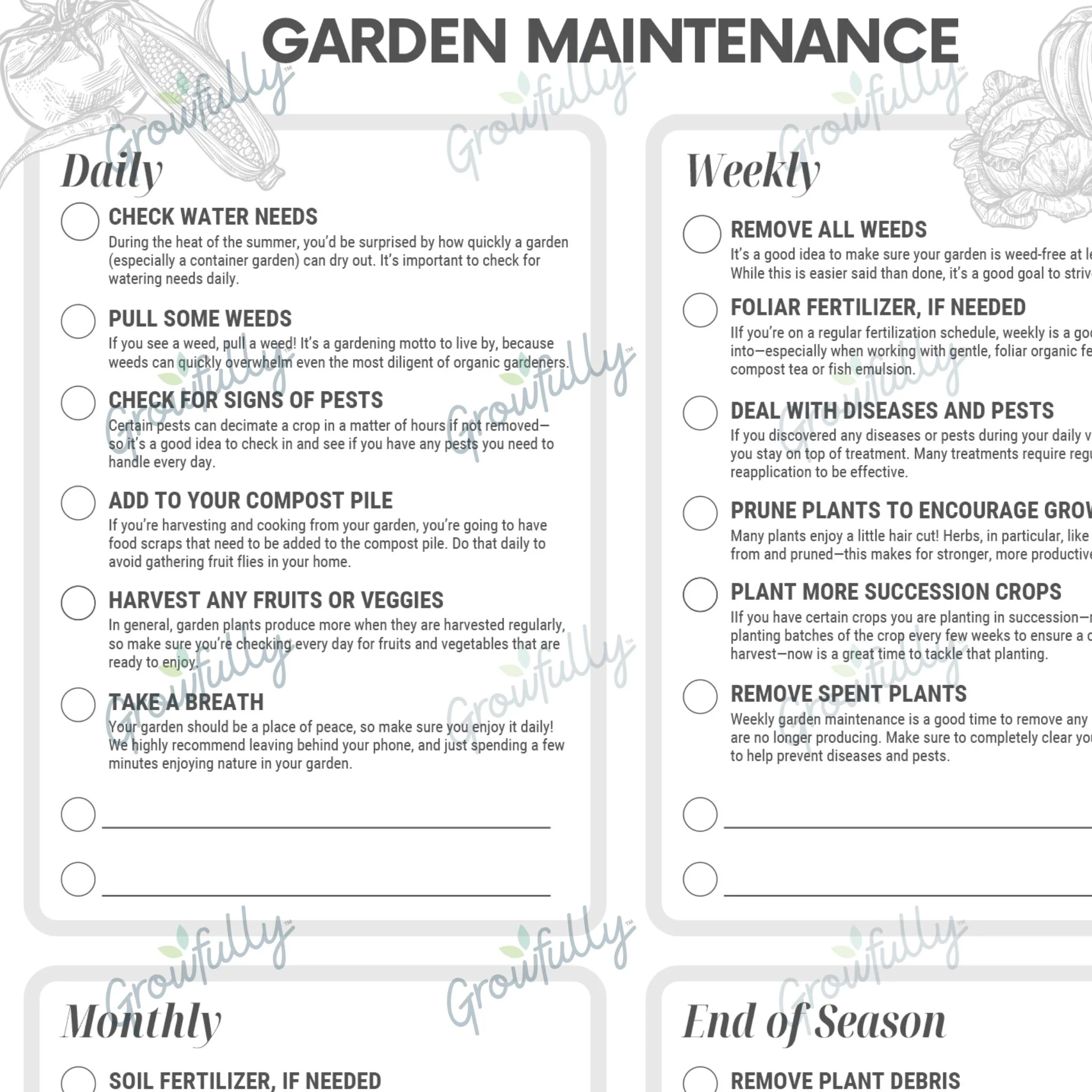 essential tasks for garden maintenance checklist