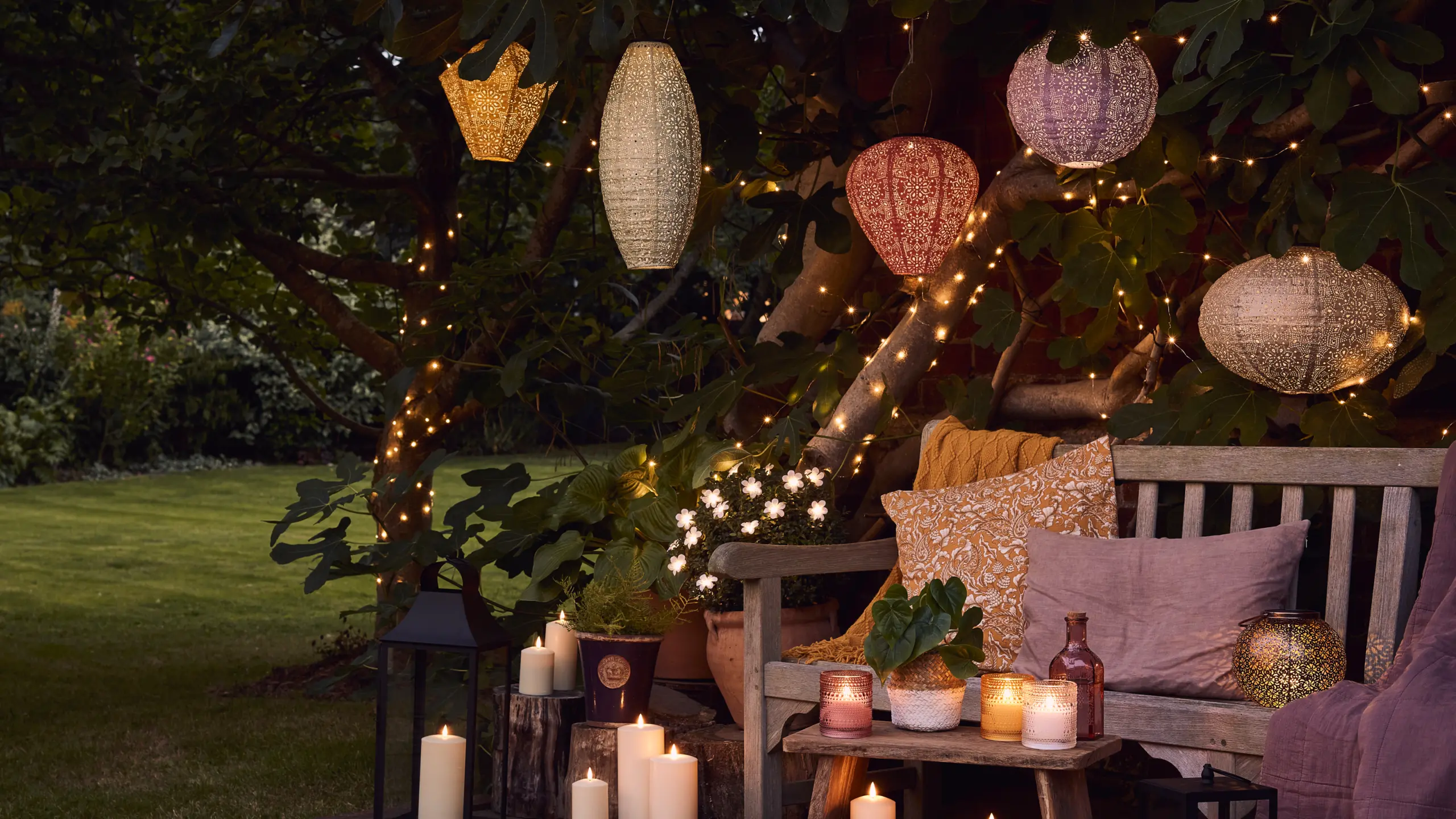 seasonal outdoor lighting ideas garden decor